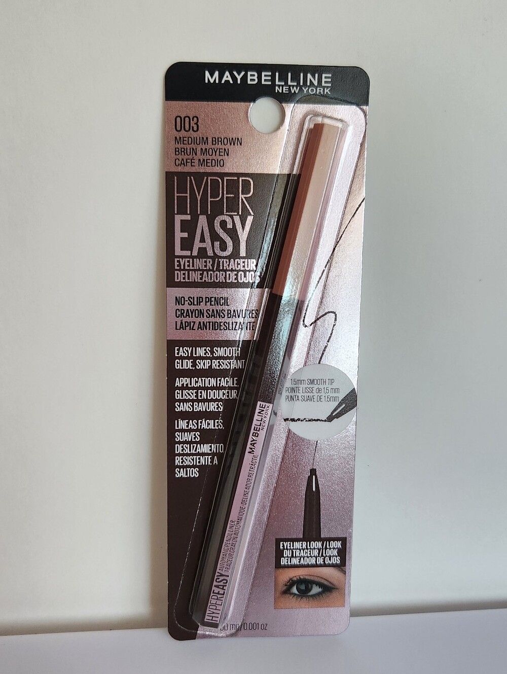 #003 Medium Brown Maybelline EyeStudio Hyper Easy No Slip Pencil Eyeliner